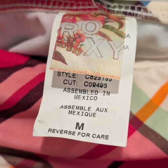 Roxy Colorful Plaid Bikini Bottom Size Medium - Picture 6 of 6